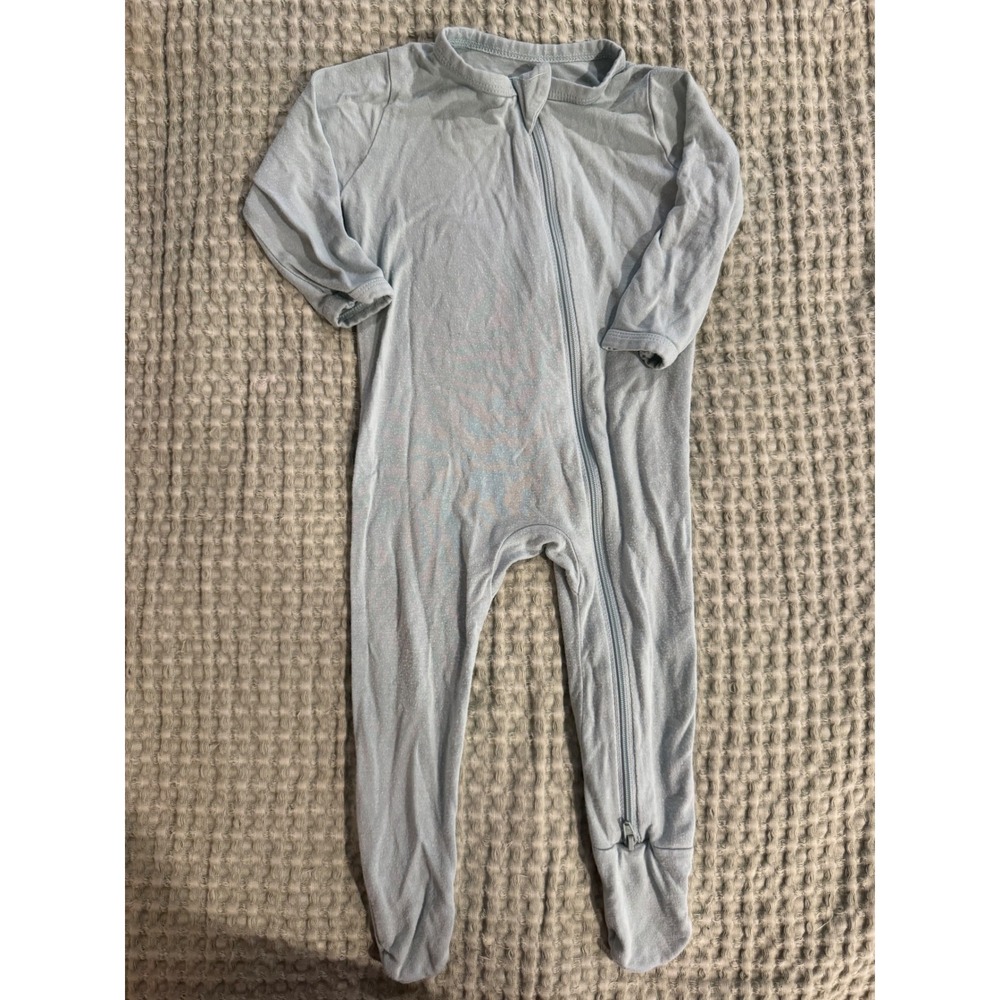 Kyte Baby Bamboo Footie Sleeper Light Blue 3-6 Months Two Way Zip Pajamas